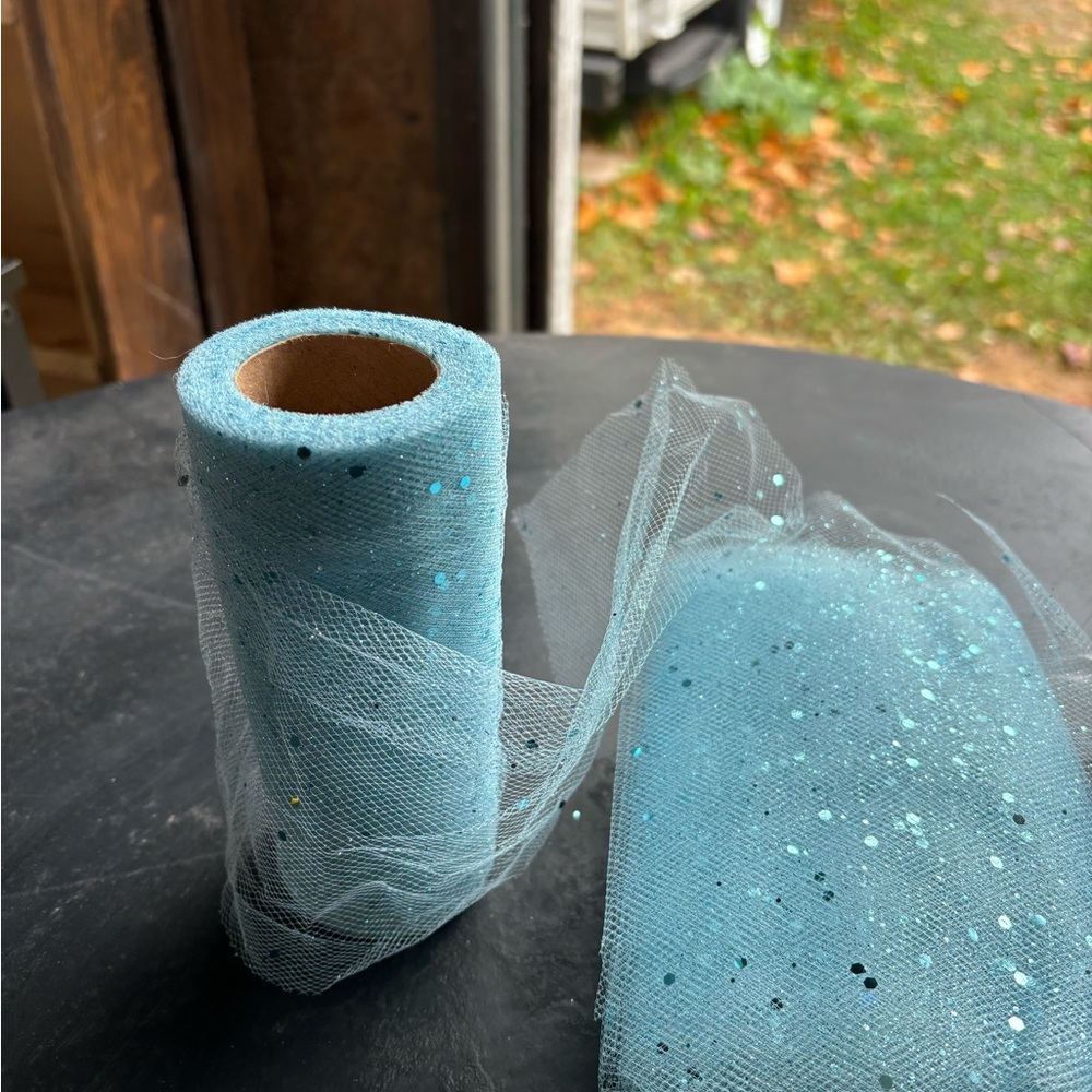 Blue Tulle and Foam Party Decorations